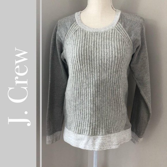 J. Crew Tops - J. Crew Gray Sweater Front Sweatshirt